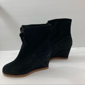 Kate Spade black  suede wedge boot Size 10